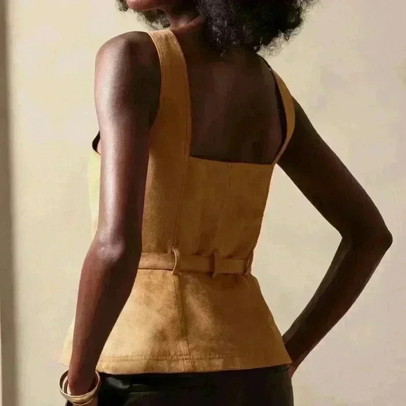 Banana Republic LUCIE VEGAN SUEDE TOP - Picture 3 of 4